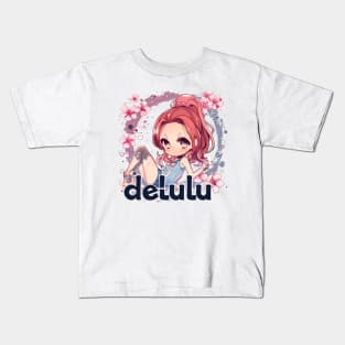 Delulu Anime Girl Kids T-Shirt